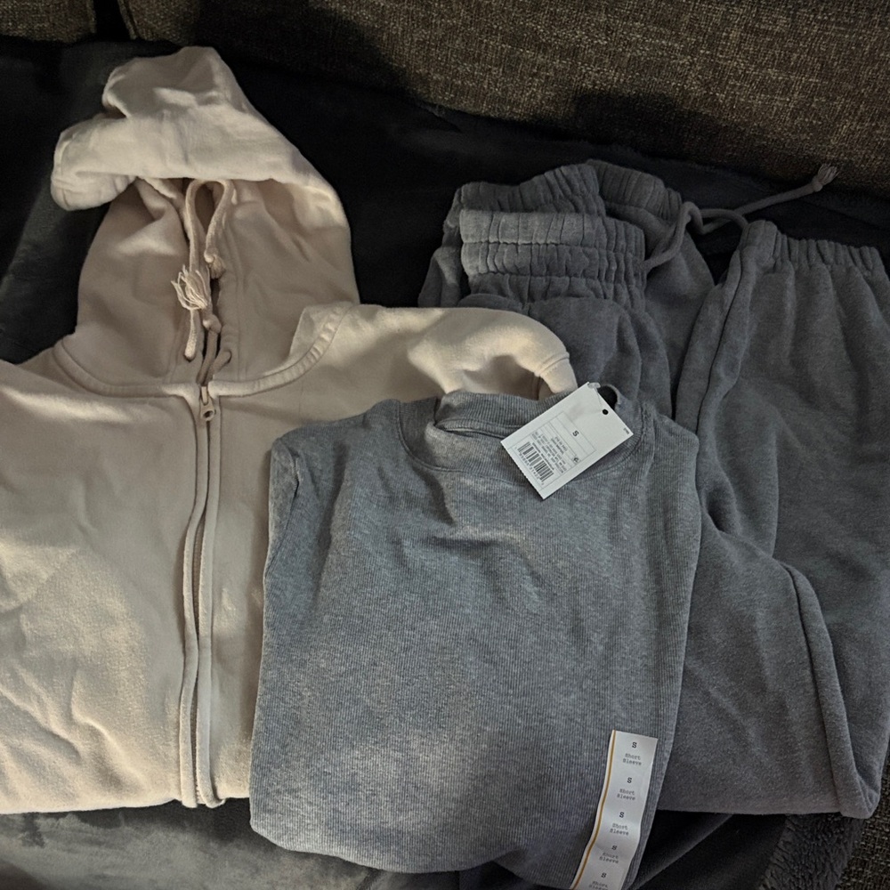 Wild Fable Gray and Cream Track Pants & Joggers